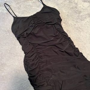 Ruched Black Dress